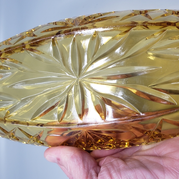 Vintage Hazel-Atlas Amber Glass Celery Dish - Picture 4 of 8